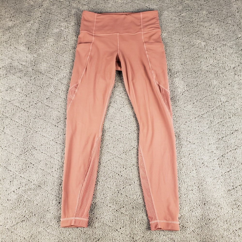 Athleta‎ Yoga Pants Womens S Rose Pink Pull On Compression Leggings Running Gym